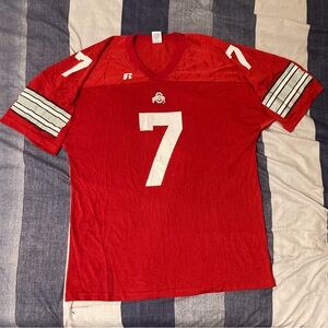 Vtg Ohio State Buckeyes Mens Football Jersey Sz XXL Red Screen Print #7